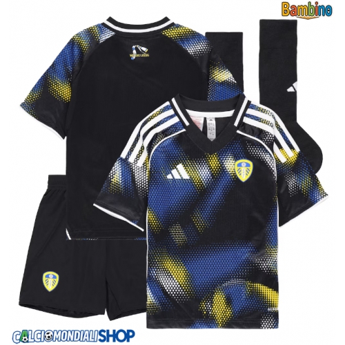 Maglie da calcio Leeds United Terza Maglia Bambino 2025-26 Manica Corta + Pantaloni corti)